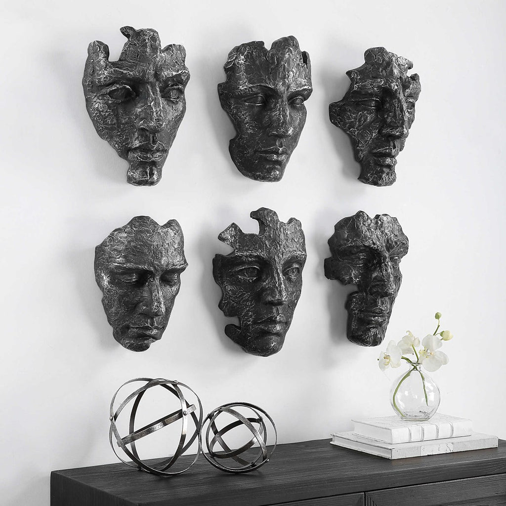 Self-Portrait Metallic Wall Decor, Set of 6 - Bombay Mercantile