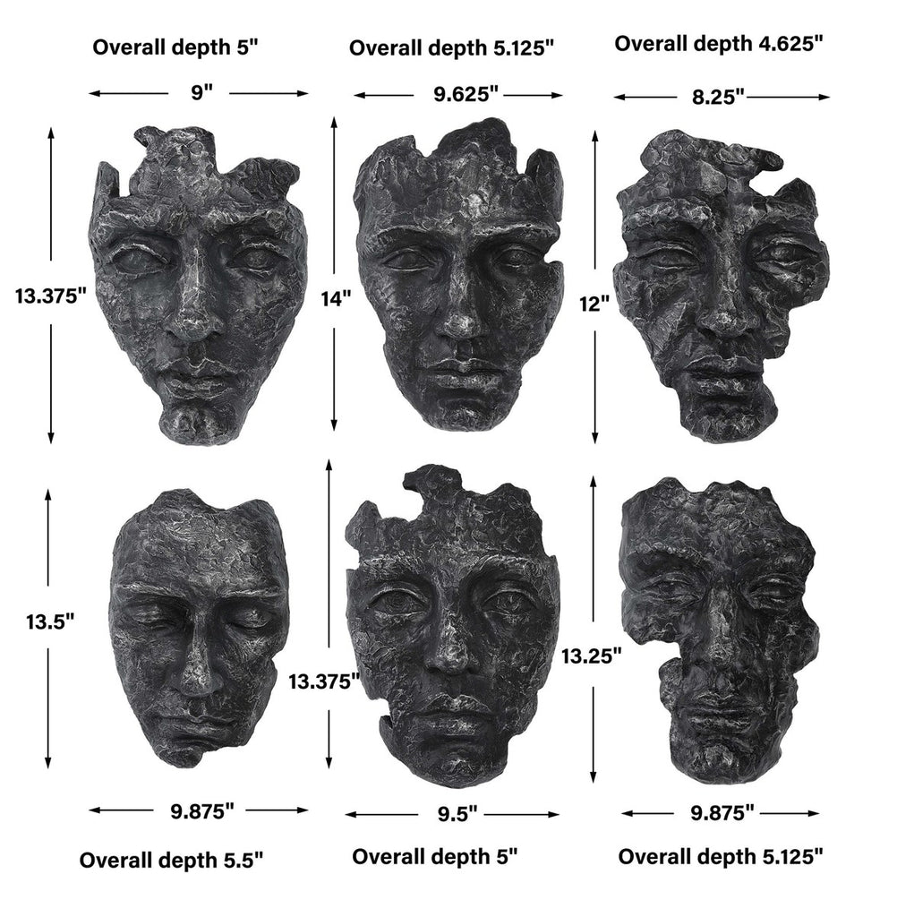 Self-Portrait Metallic Wall Decor, Set of 6 - Bombay Mercantile