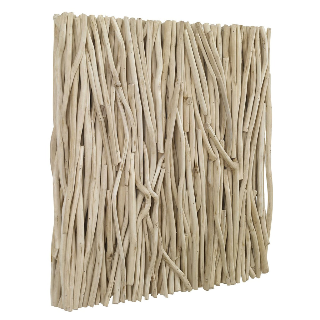 Gathered Teak Square Bleached Wood Wall Decor - Bombay Mercantile
