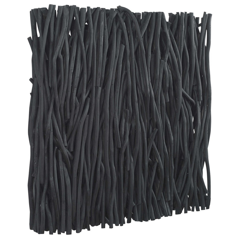 Gathered Teak Square Black Wood Wall Decor - Bombay Mercantile