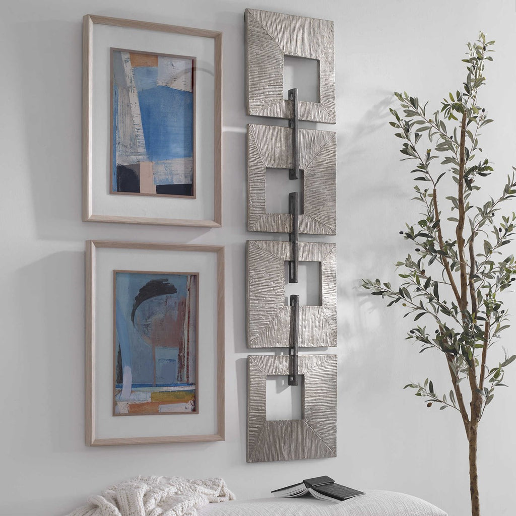 Linked Champagne Metal Wall Decor - Bombay Mercantile