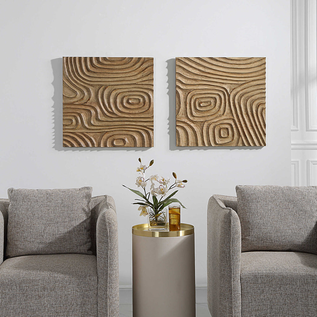 Channels Wood Wall Decor - Bombay Mercantile