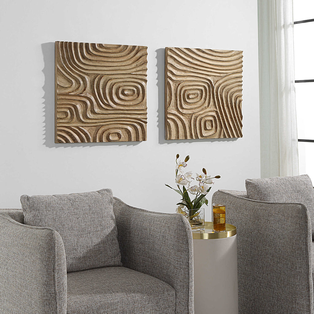 Channels Wood Wall Decor - Bombay Mercantile