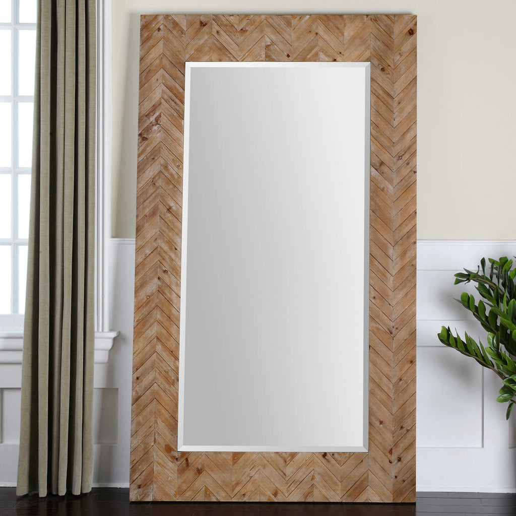Demetria Oversized Wooden Mirror - Bombay Mercantile
