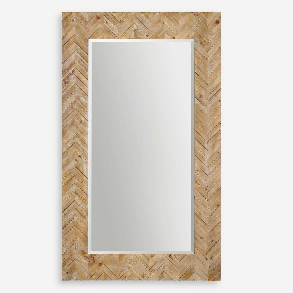 Demetria Oversized Wooden Mirror - Bombay Mercantile