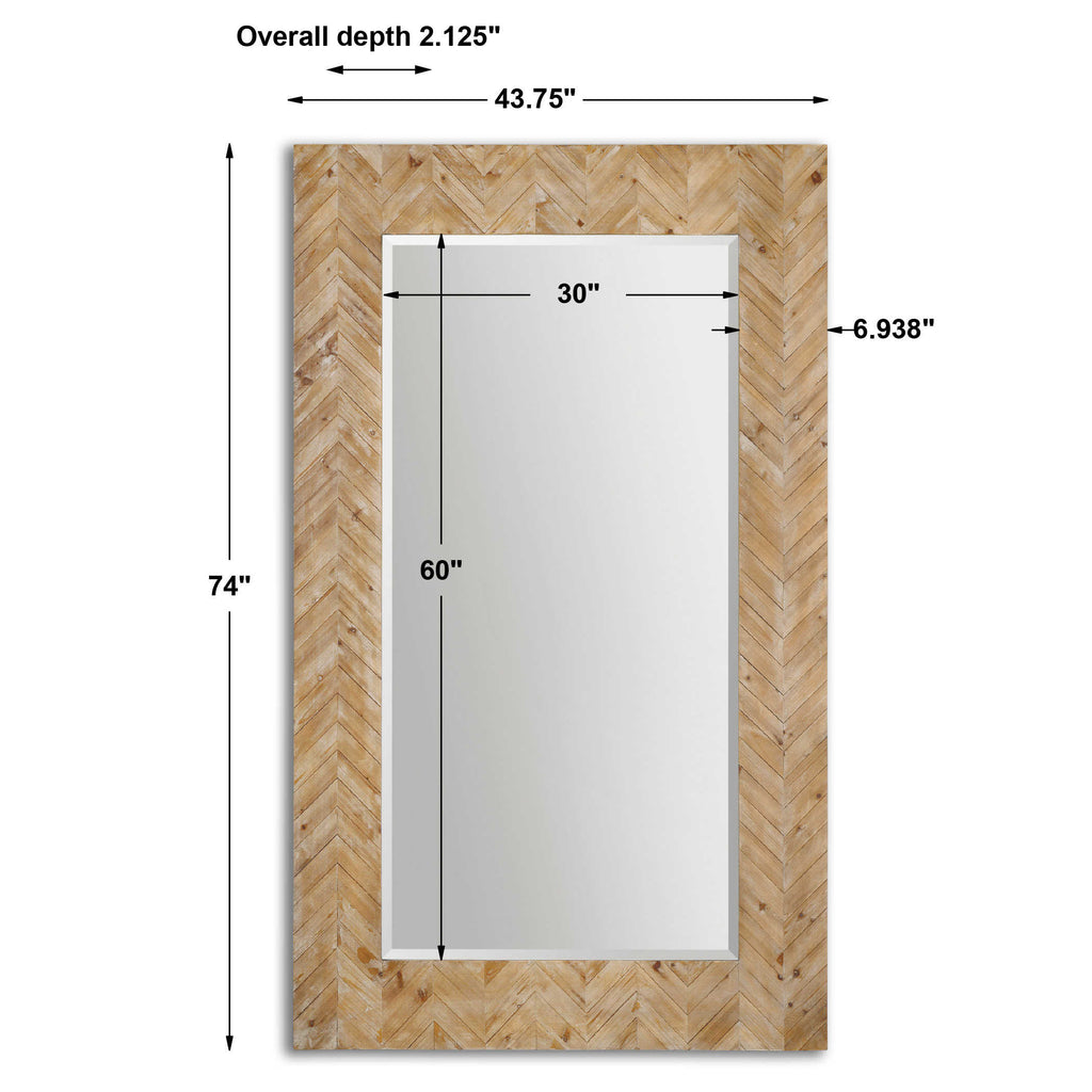 Demetria Oversized Wooden Mirror - Bombay Mercantile
