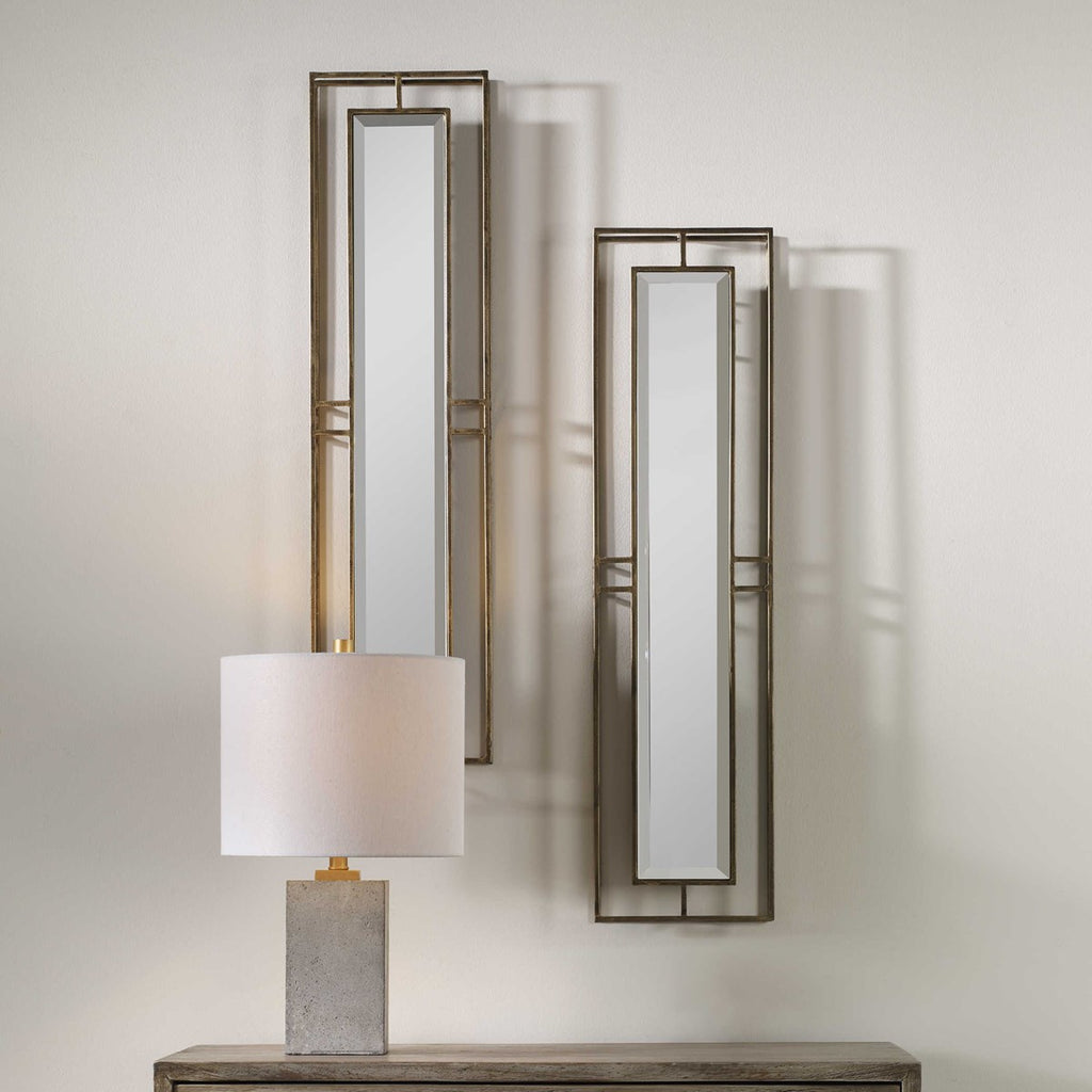 Rutledge Gold Mirrors, Set of 2 - Bombay Mercantile