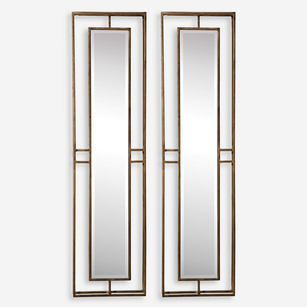 Rutledge Gold Mirrors, Set of 2 - Bombay Mercantile