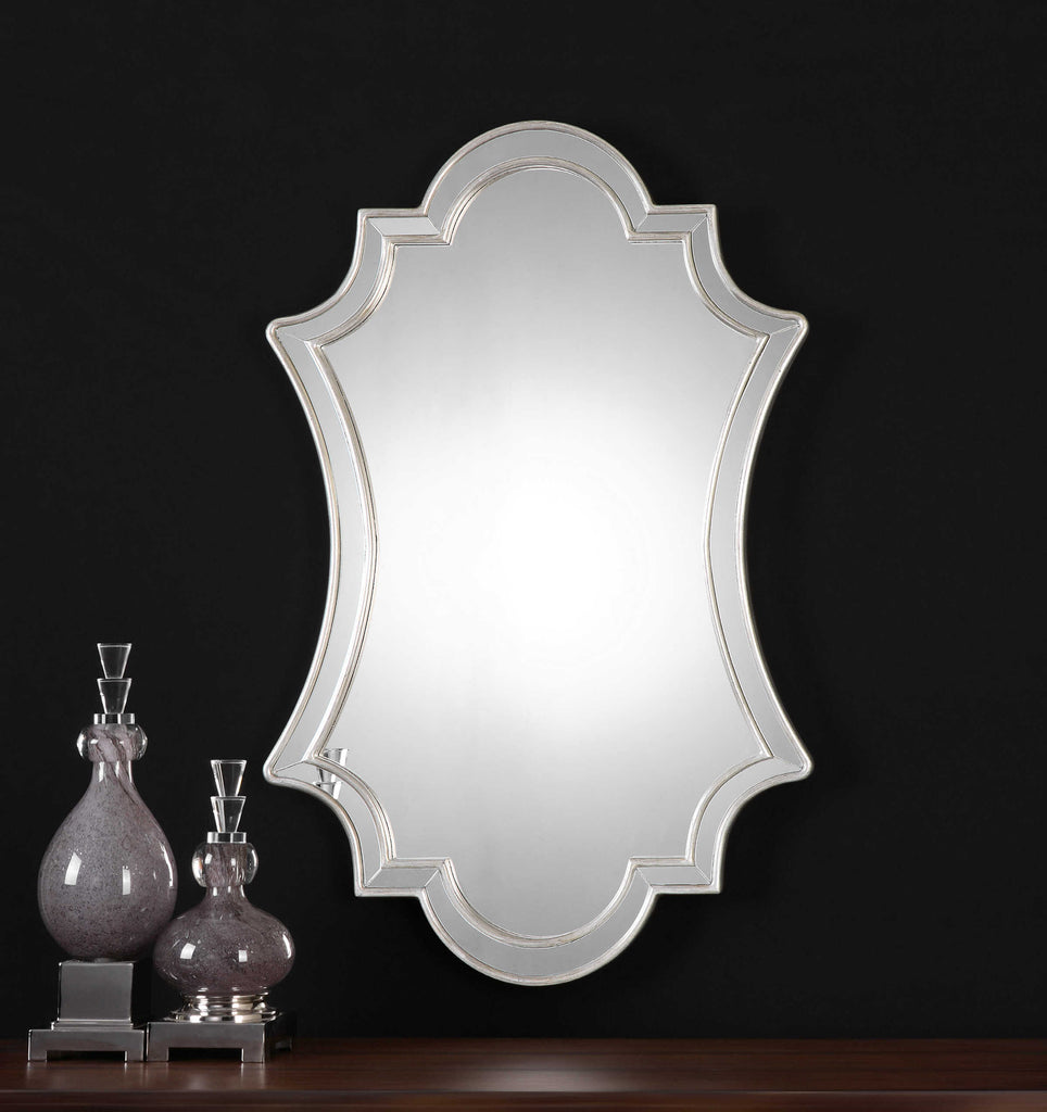 Elara Antiqued Silver Wall Mirror - Bombay Mercantile