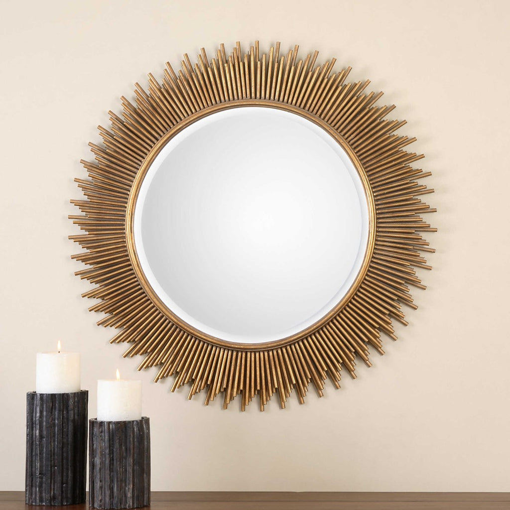 Marlo Round Gold Mirror - Bombay Mercantile
