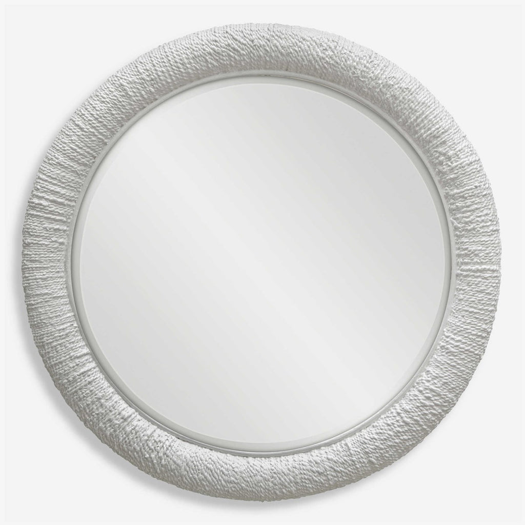 Mariner White Round Mirror - Bombay Mercantile