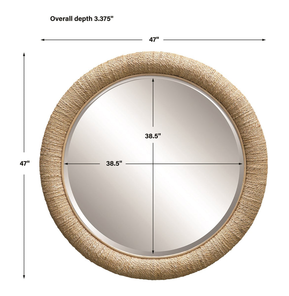 Mariner Natural Round Mirror - Bombay Mercantile