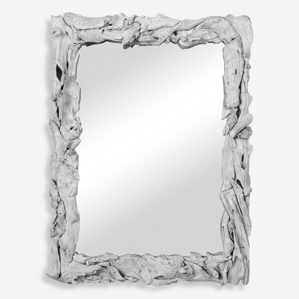 Rio Whitewash Teak Mirror - Bombay Mercantile