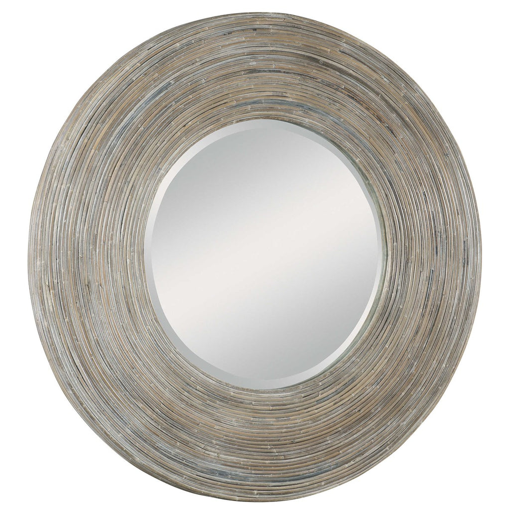 Vortex White Washed Round Mirror - Bombay Mercantile