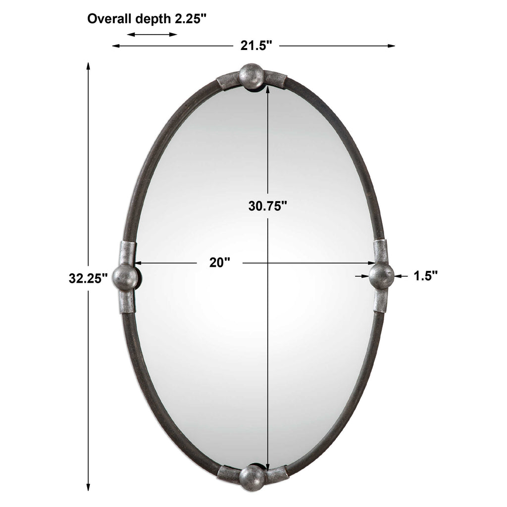 Carrick Black Oval Mirror - Bombay Mercantile