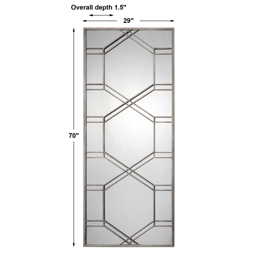 Kennis Silver Leaner Mirror - Bombay Mercantile