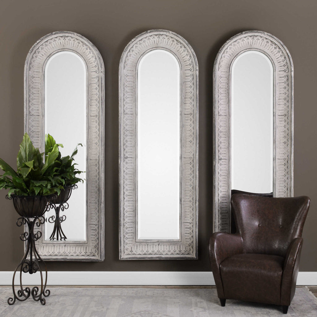 Argenton Aged Gray Arch Mirror - Bombay Mercantile
