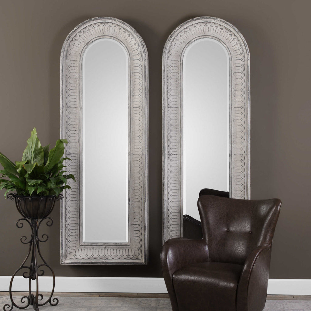 Argenton Aged Gray Arch Mirror - Bombay Mercantile