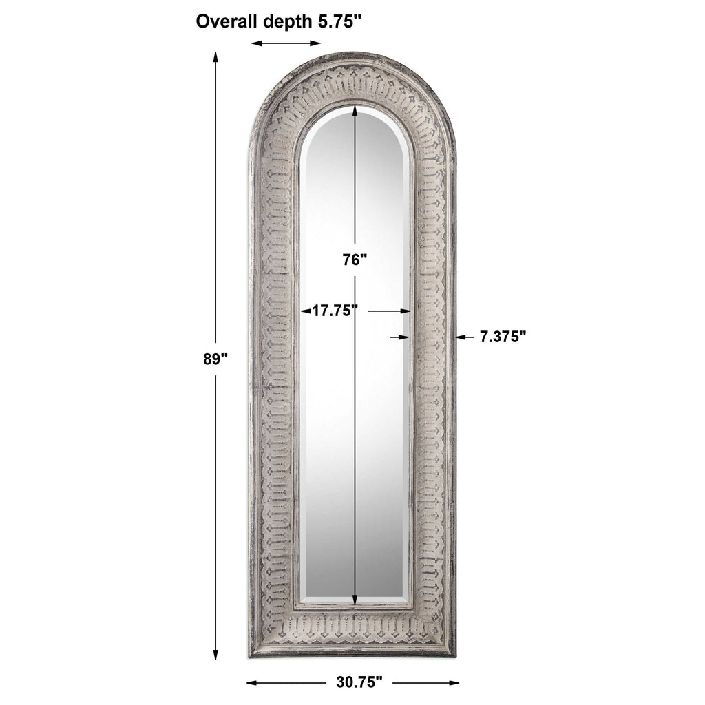 Argenton Aged Gray Arch Mirror - Bombay Mercantile