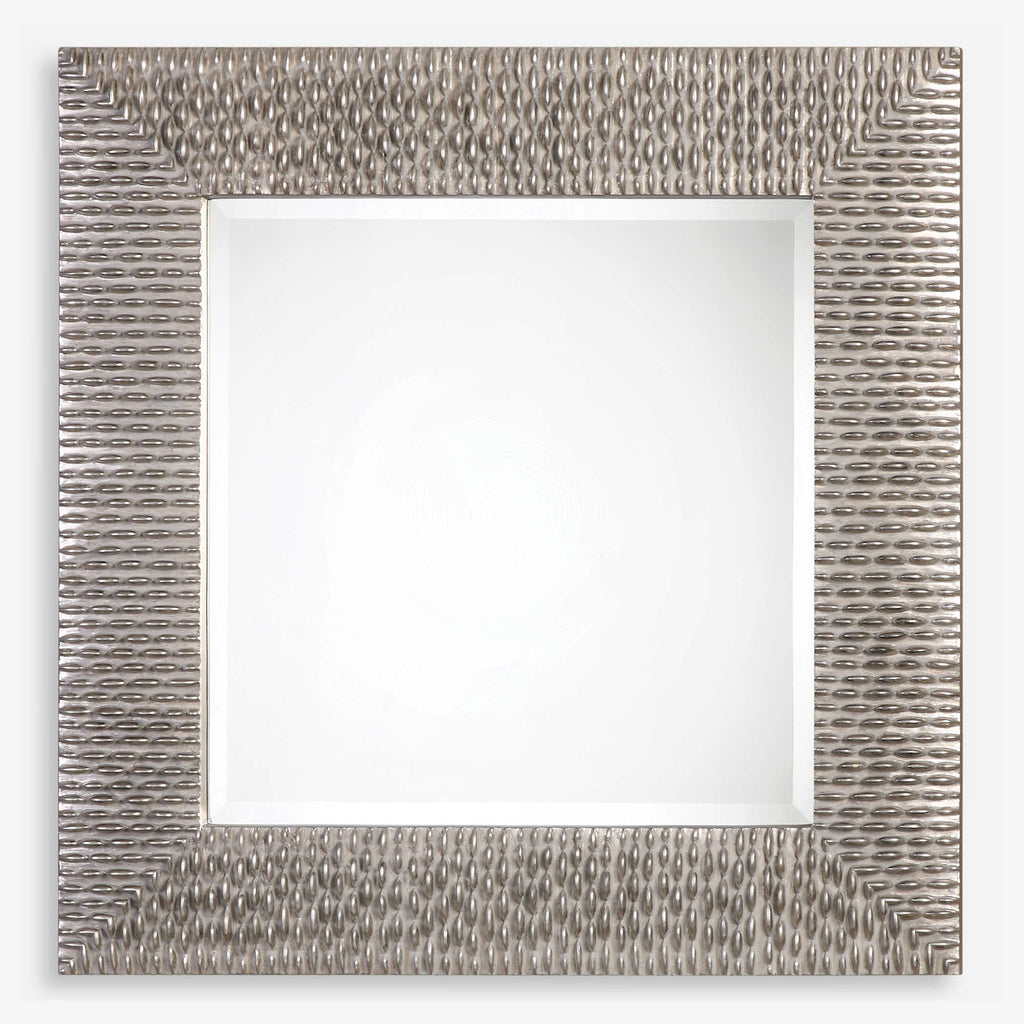 Cressida Distressed Silver Square Mirror - Bombay Mercantile