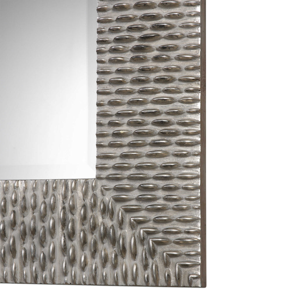 Cressida Distressed Silver Square Mirror - Bombay Mercantile