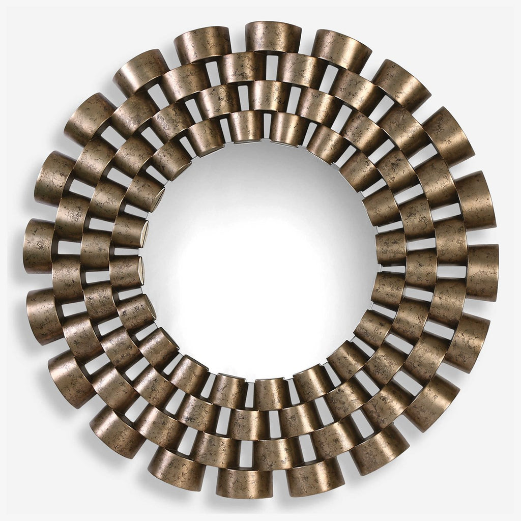 Taurion Silver Leaf Round Mirror - Bombay Mercantile