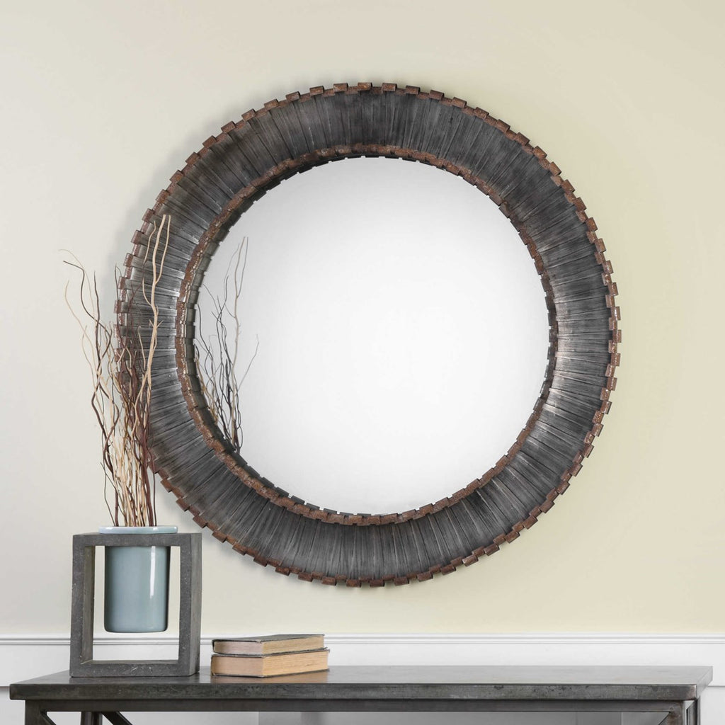 Tanaina Silver Round Mirror - Bombay Mercantile