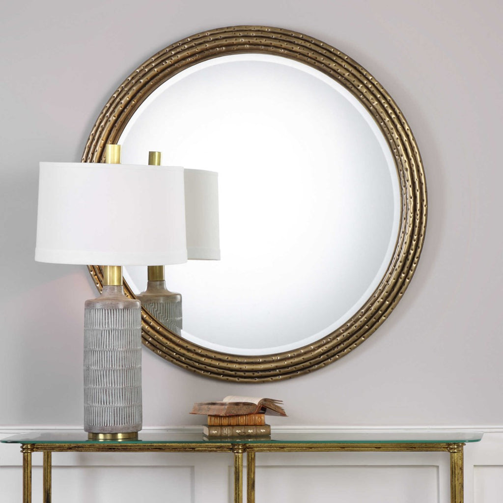 Spera Round Gold Mirror - Bombay Mercantile