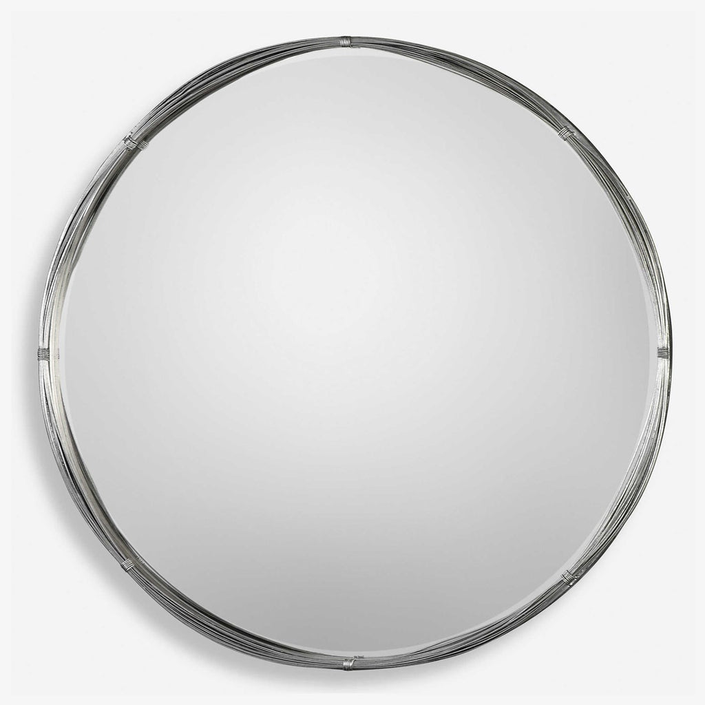 Ohmer Round Metal Coils Mirror - Bombay Mercantile