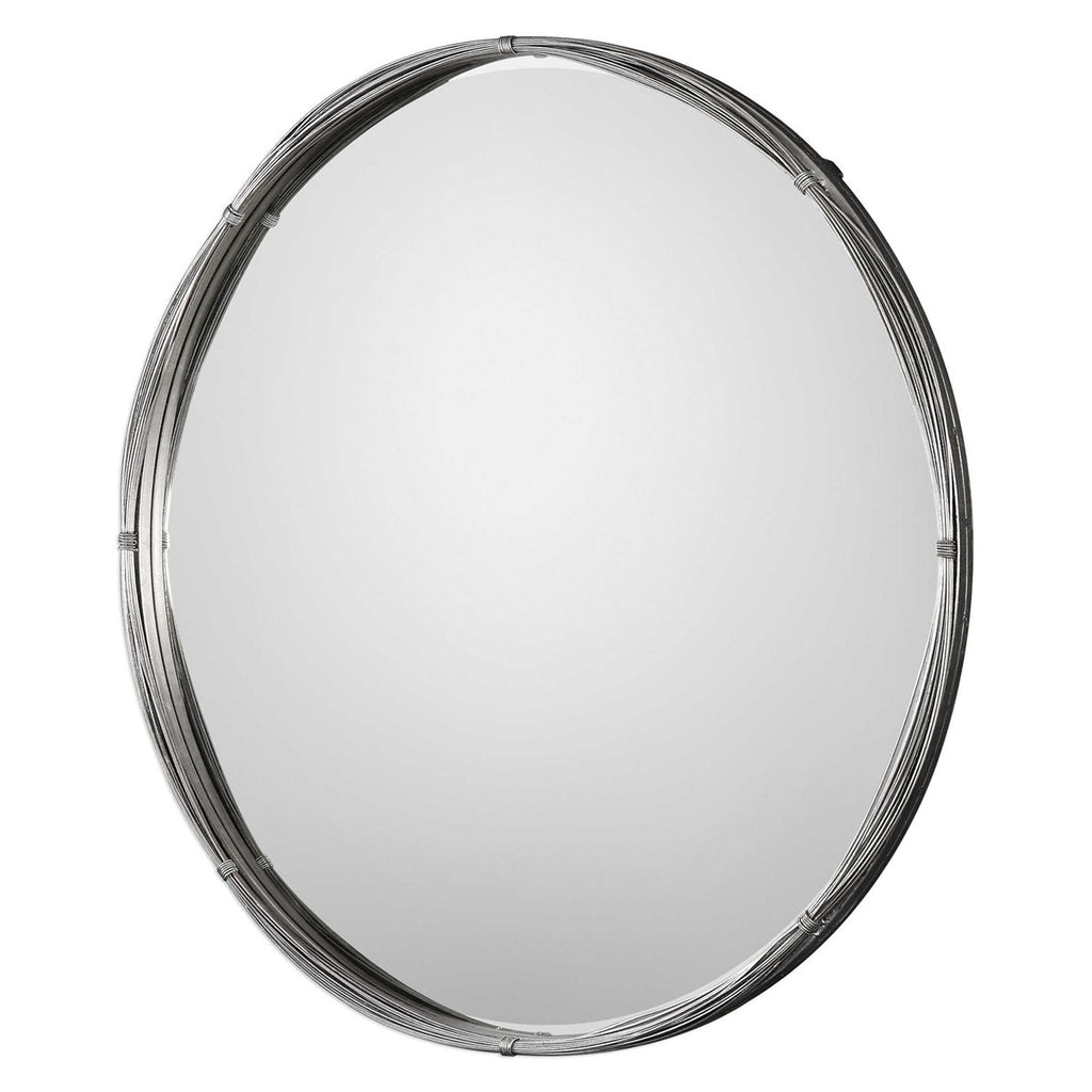 Ohmer Round Metal Coils Mirror - Bombay Mercantile