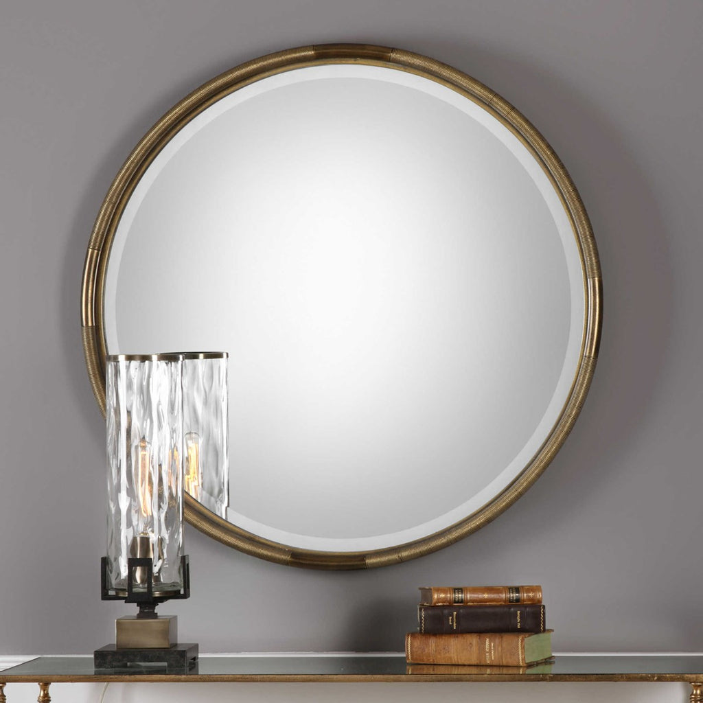 Finnick Iron Coil Round Mirror - Bombay Mercantile