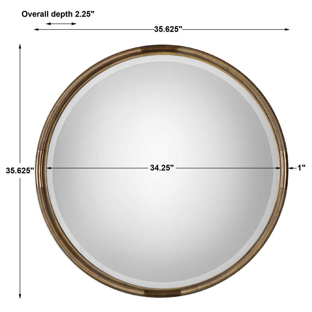 Finnick Iron Coil Round Mirror - Bombay Mercantile