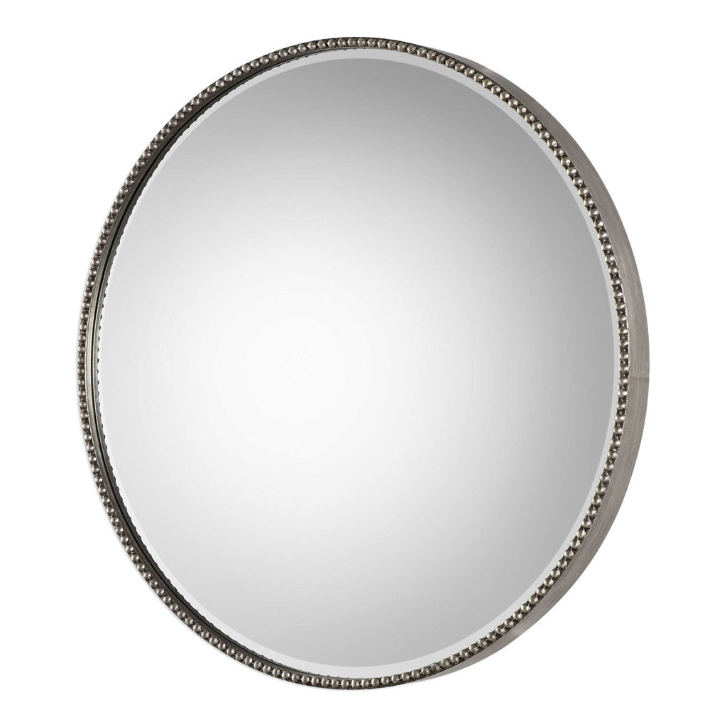 Stefania Beaded Round Mirror - Bombay Mercantile