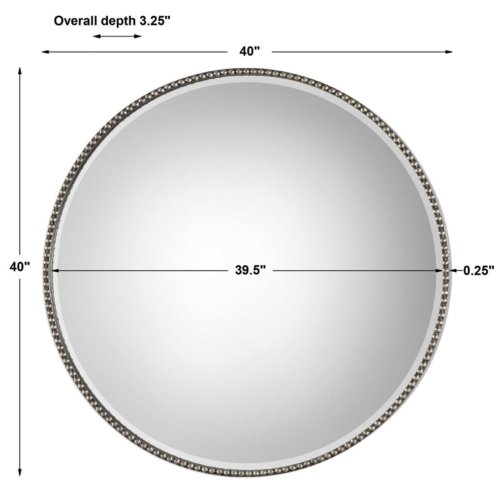 Stefania Beaded Round Mirror - Bombay Mercantile