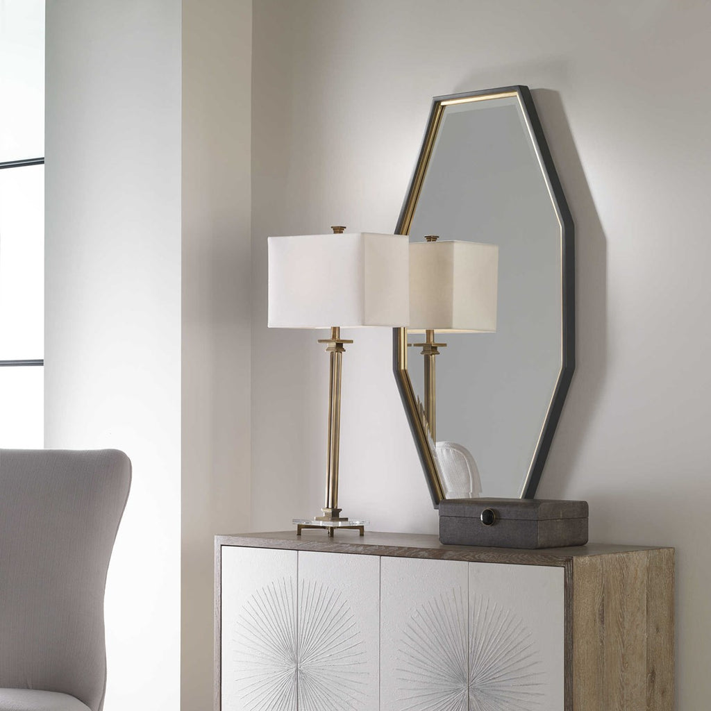 Savion Gold Octagon Mirror - Bombay Mercantile