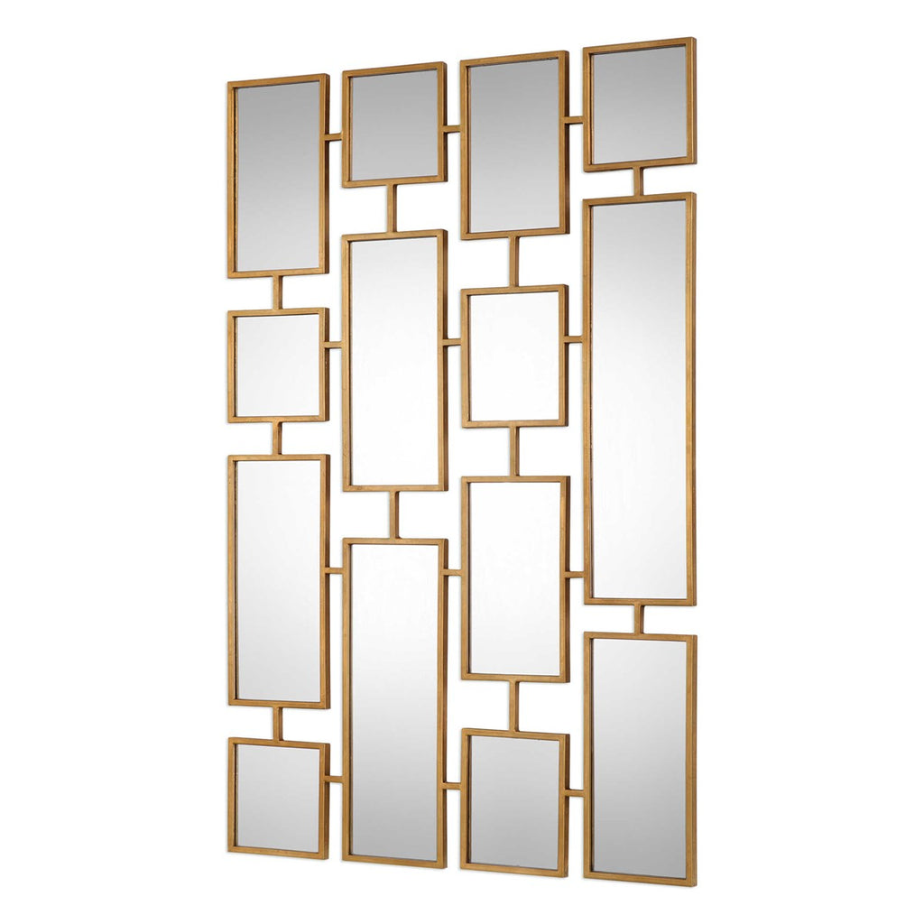 Kennon Forged Gold Rectangles Mirror - Bombay Mercantile