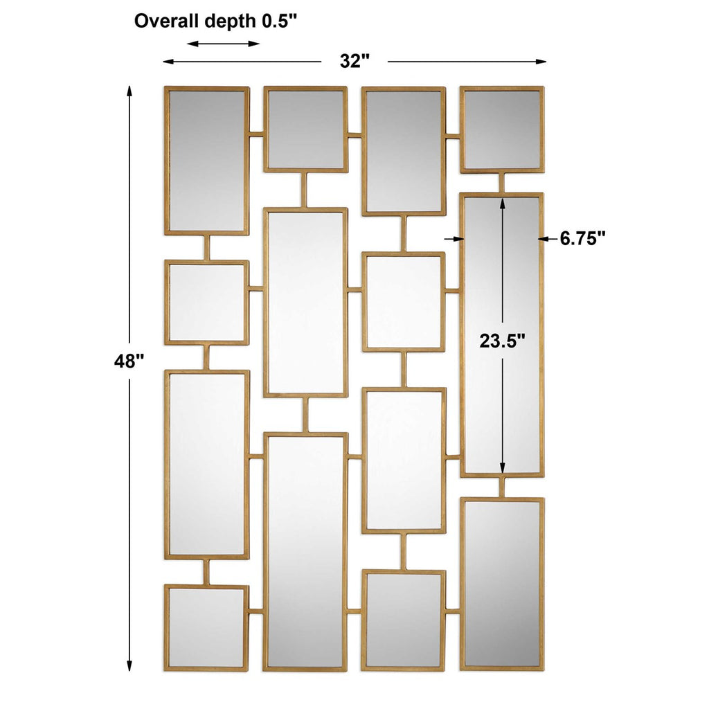 Kennon Forged Gold Rectangles Mirror - Bombay Mercantile
