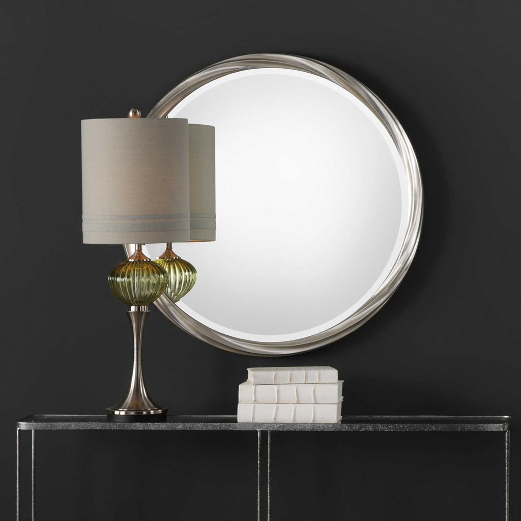 Orion Silver Round Mirror - Bombay Mercantile