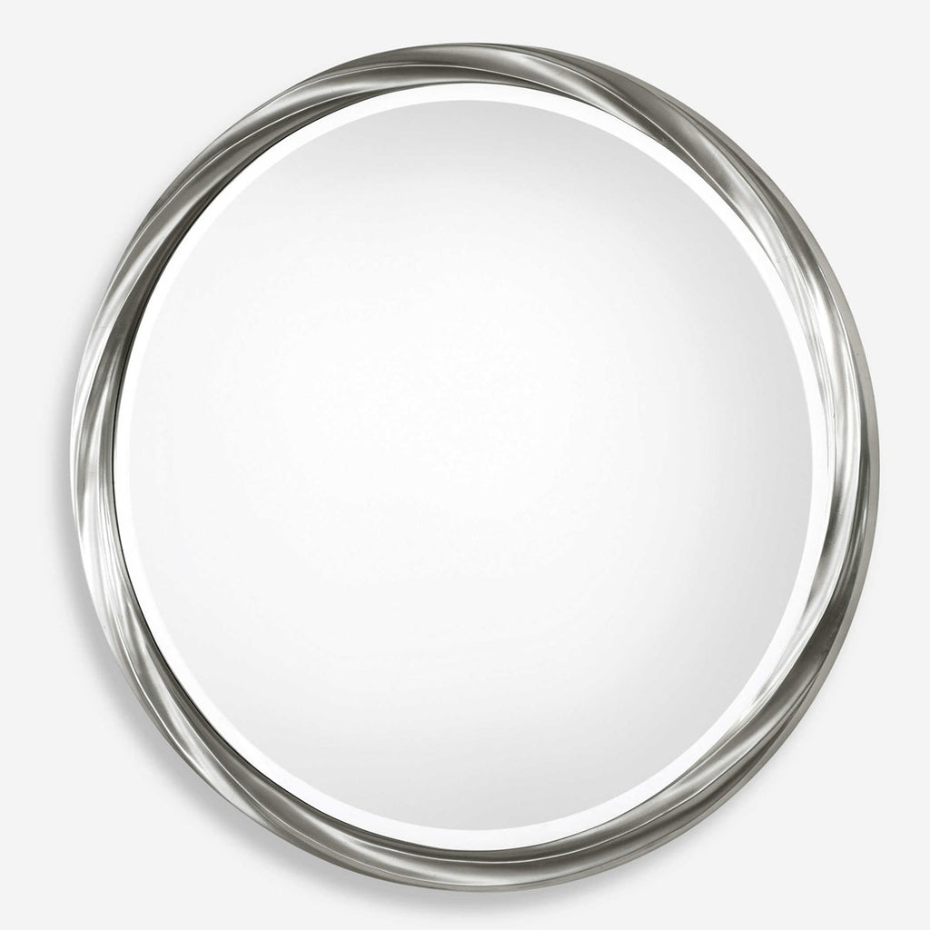 Orion Silver Round Mirror - Bombay Mercantile
