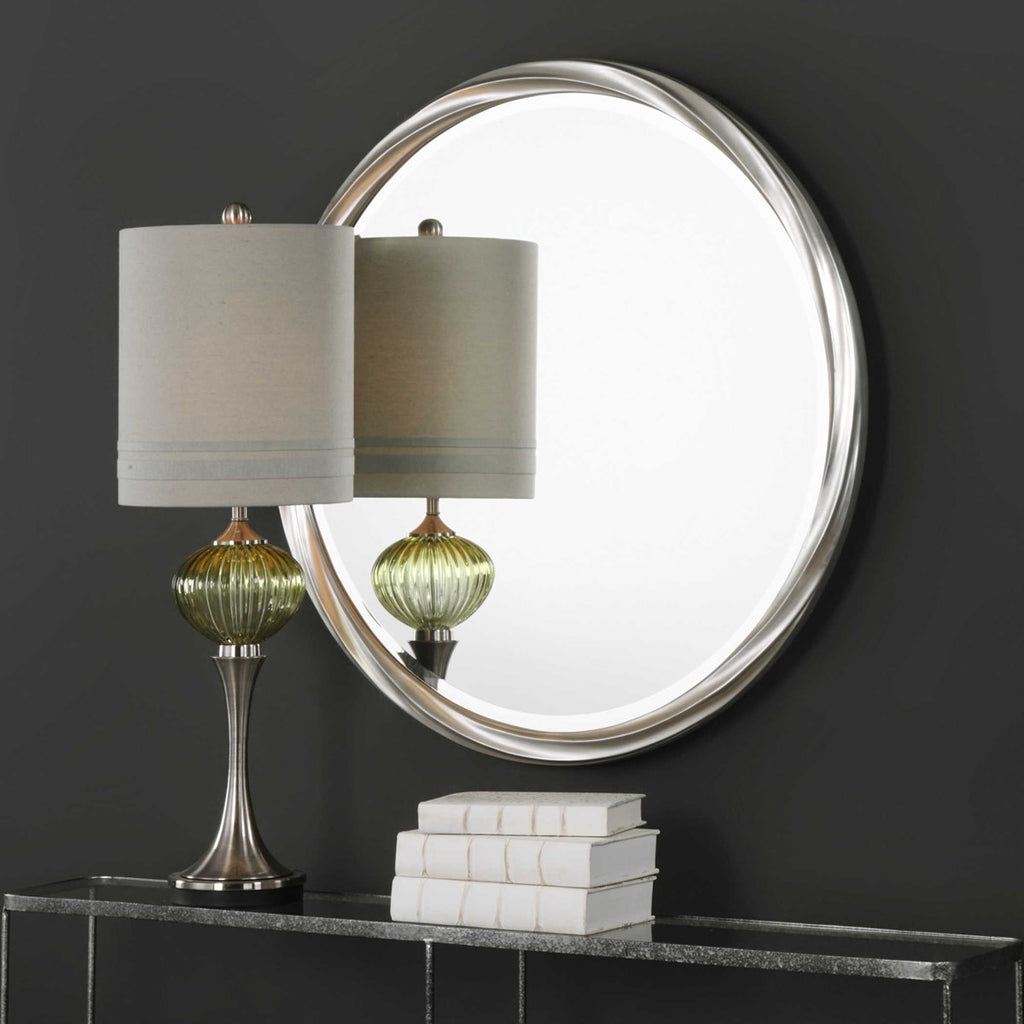 Orion Silver Round Mirror - Bombay Mercantile