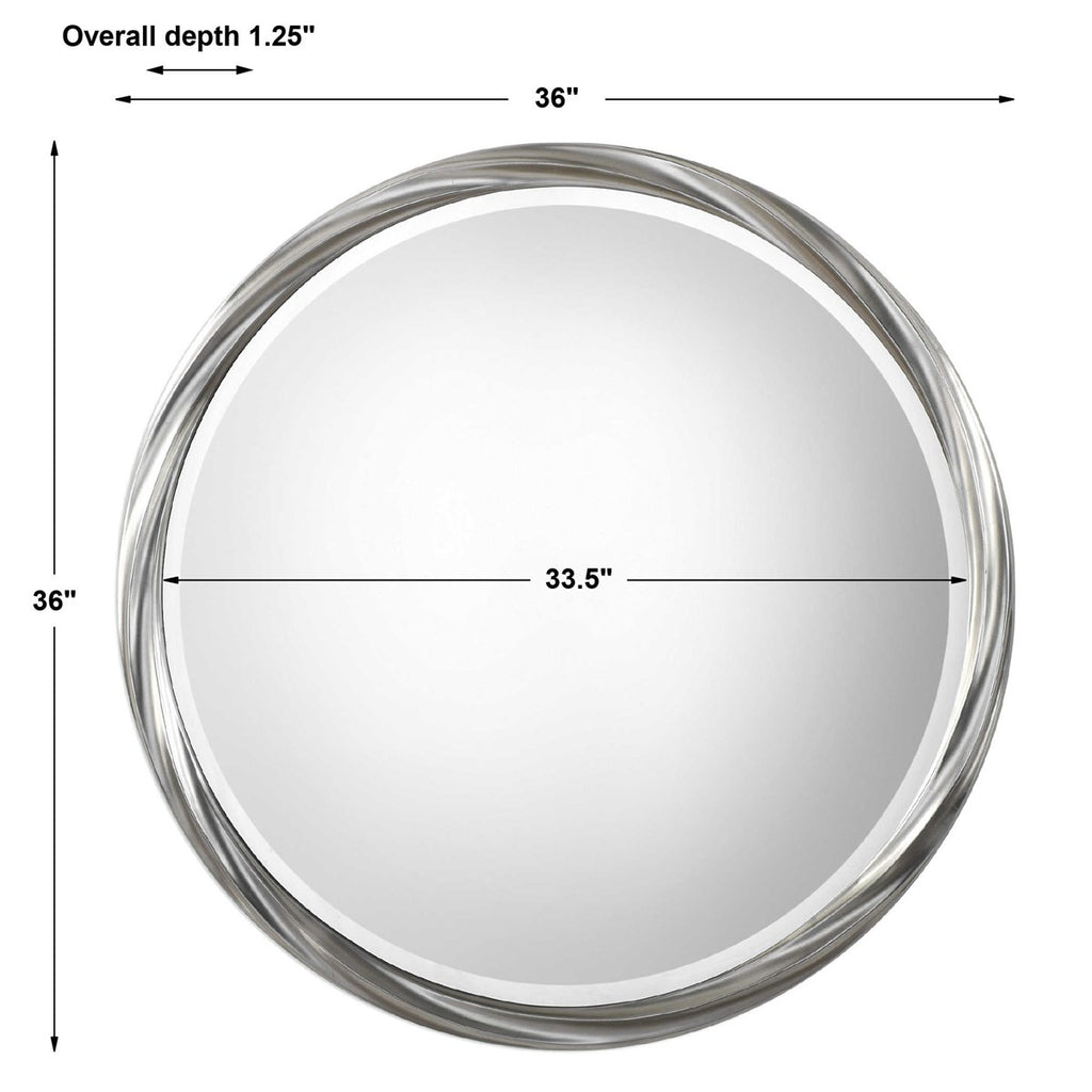 Orion Silver Round Mirror - Bombay Mercantile