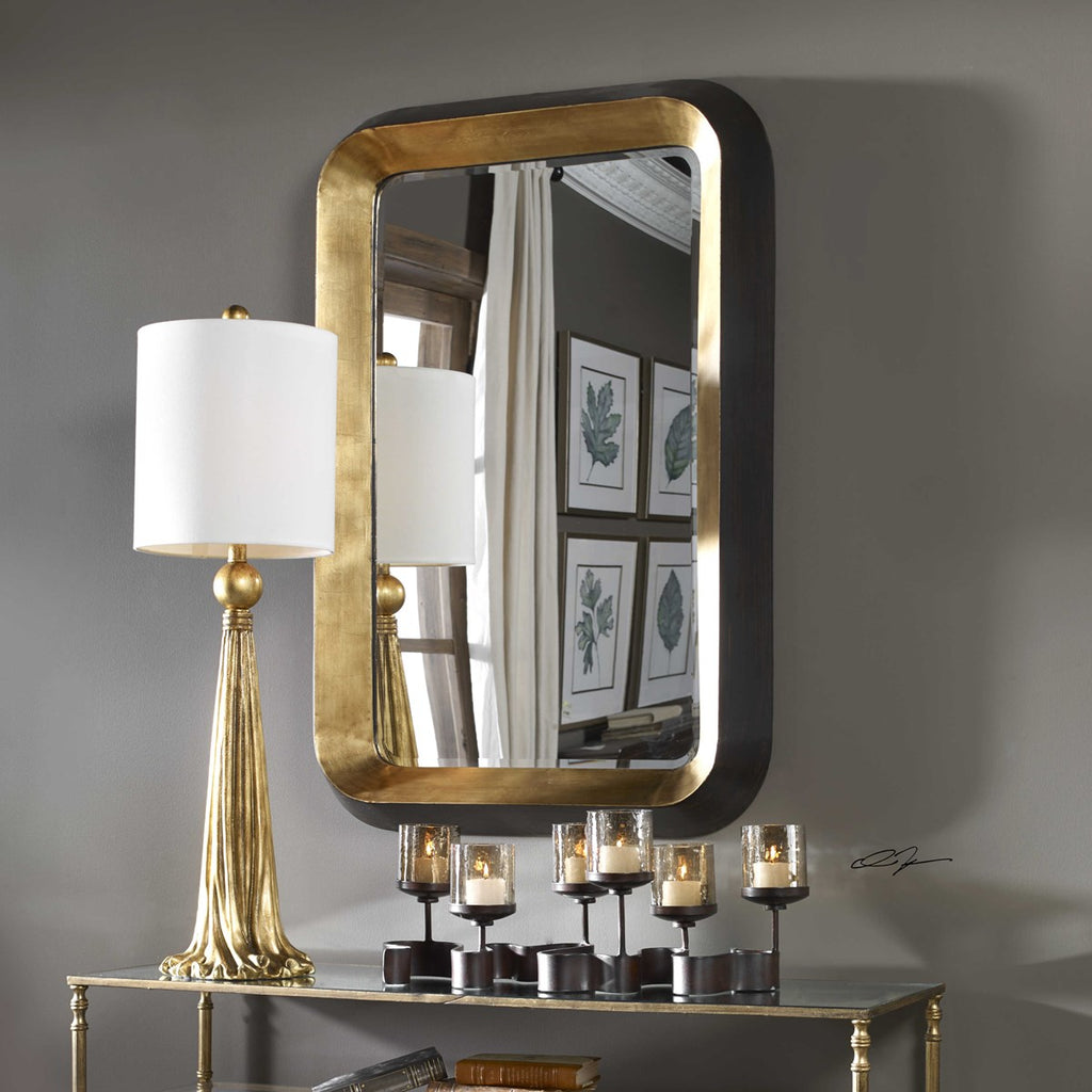 Niva Metallic Gold Wall Mirror - Bombay Mercantile