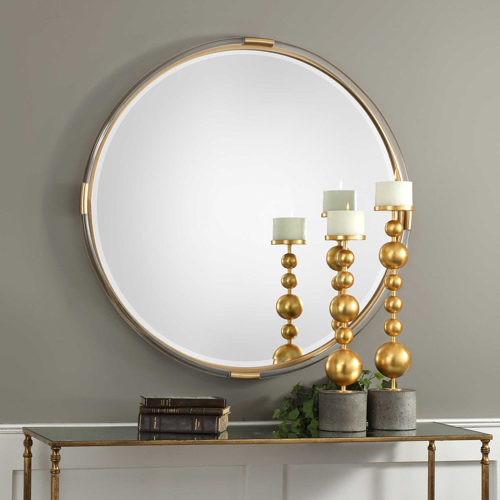 Mackai Round Gold Mirror - Bombay Mercantile