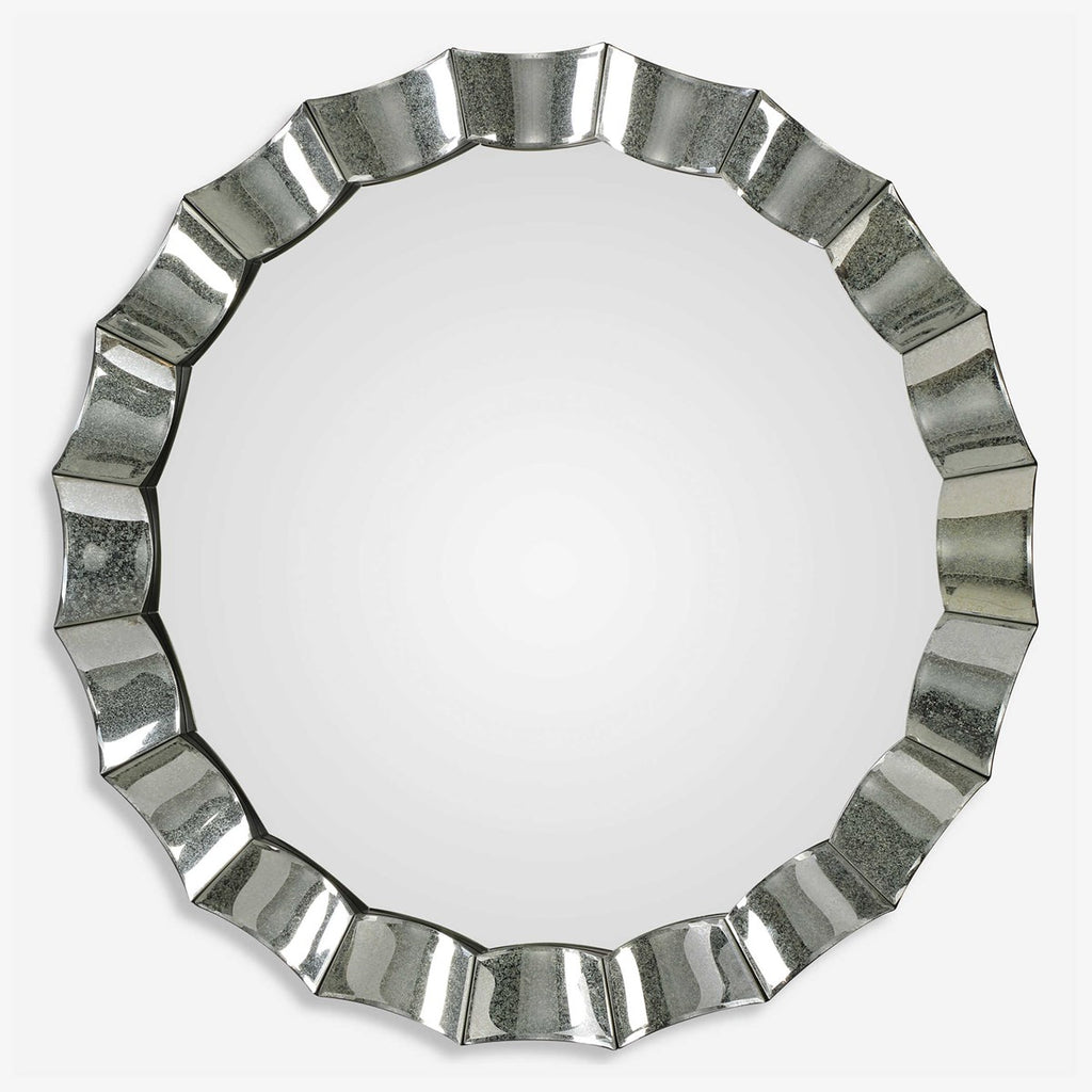 Sabino Scalloped Round Mirror - Bombay Mercantile