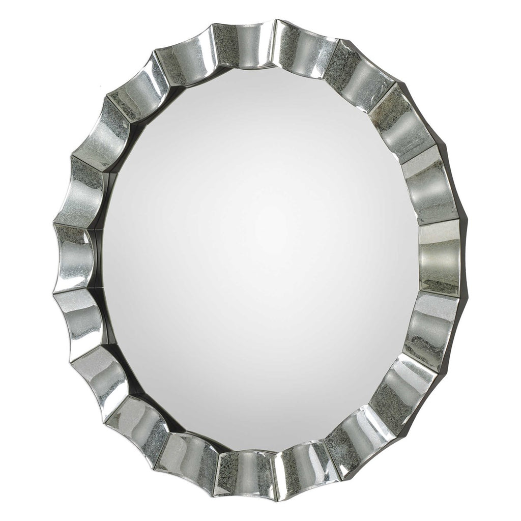 Sabino Scalloped Round Mirror - Bombay Mercantile
