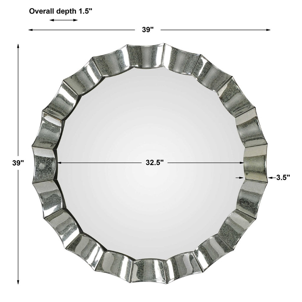 Sabino Scalloped Round Mirror - Bombay Mercantile