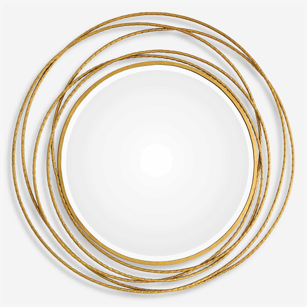 Whirlwind Gold Round Mirror - Bombay Mercantile