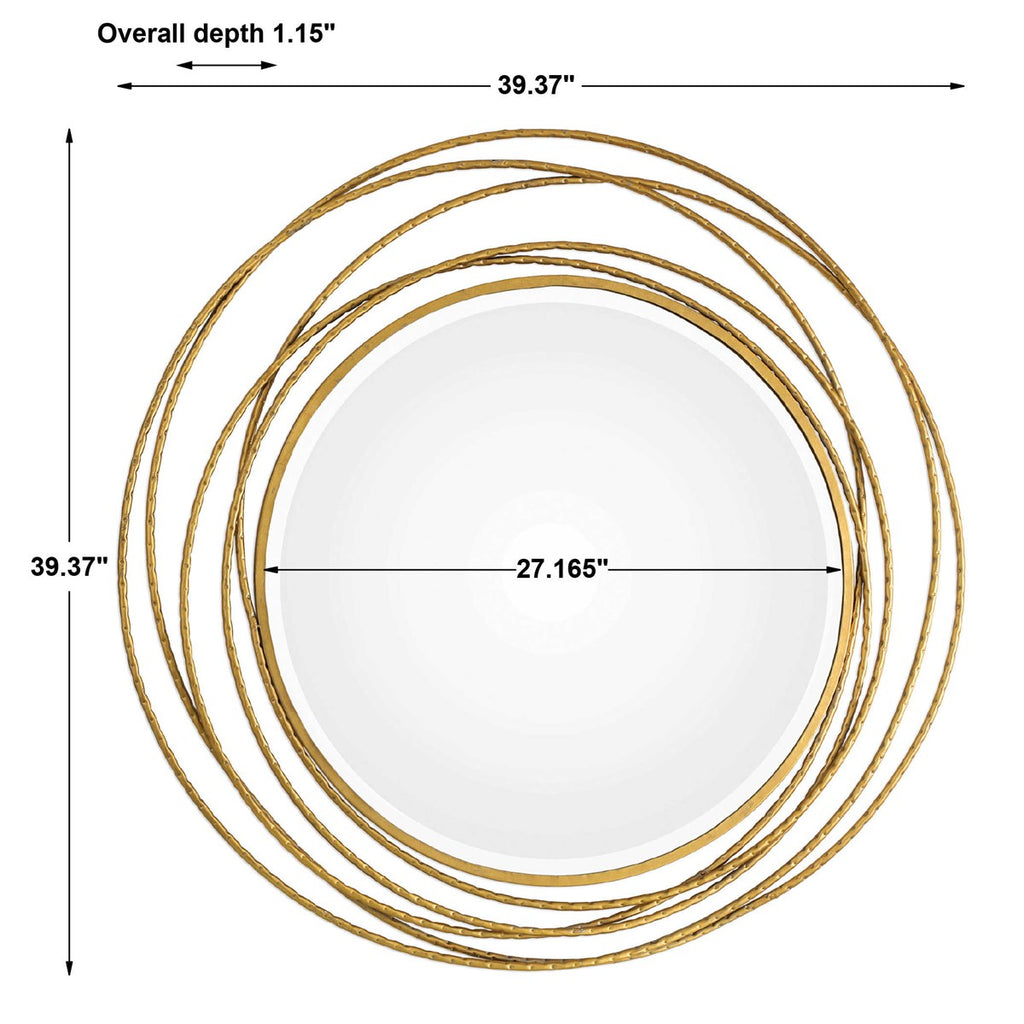 Whirlwind Gold Round Mirror - Bombay Mercantile