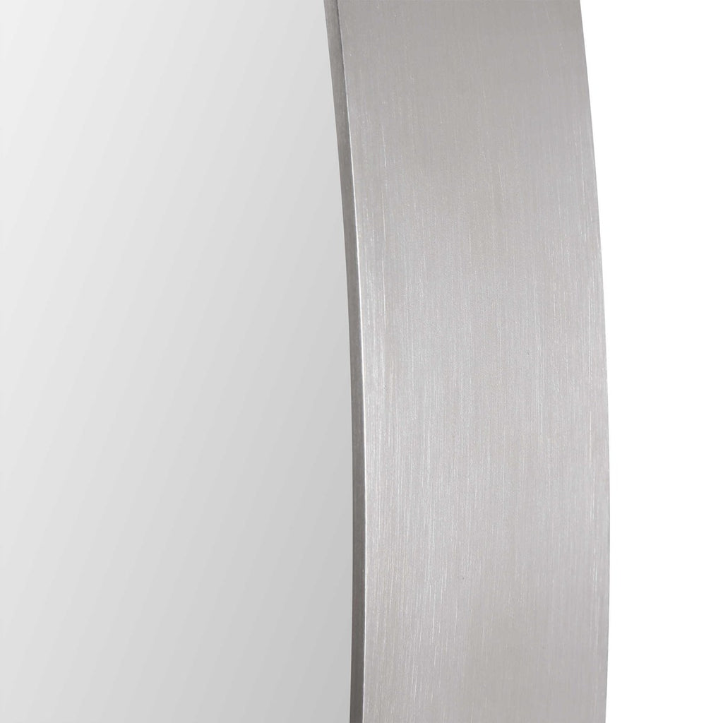 Pursley Brushed Nickel Oval Mirror - Bombay Mercantile
