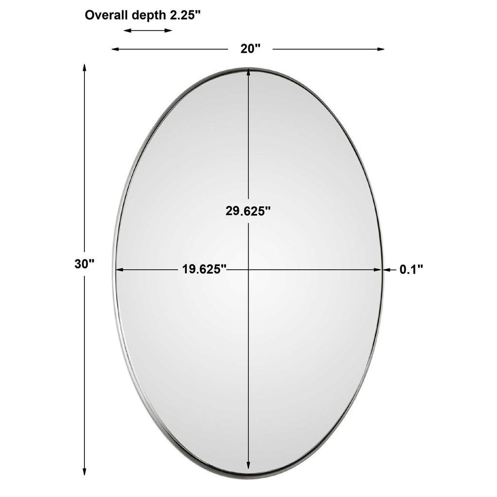 Pursley Brushed Nickel Oval Mirror - Bombay Mercantile